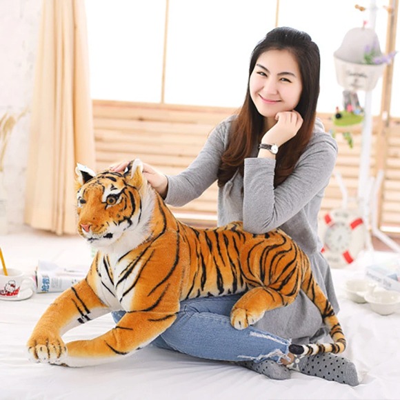 ORANGLES Soft Tiger Toy (27cm) – Cuddly Plush Tiger Kids Toys - detailed closeup view - illustrating benefits - Image 3 of 5 | created for all | Shop Soft Tiger Toy (27cm) – Cuddly Plush Tiger Kids Toys North Carolina | Free Shipping ORANGLES