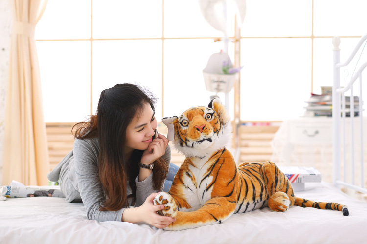 ORANGLES Soft Tiger Toy (27cm) – Cuddly Plush Tiger Kids Toys - angled perspective - presenting advantages - Image 4 of 5 | fits any environment | Purchase Soft Tiger Toy (27cm) – Cuddly Plush Tiger Kids Toys Michigan | Free Shipping ORANGLES