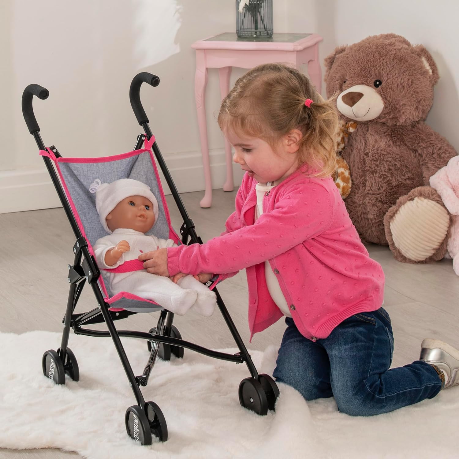ORANGLES Baby Doll Pushchair for Kids – Play Stroller for Dolls & Toys - high resolution display - exposing craftsmanship - Image 2 of 6 | built for everyone | Baby Doll Pushchair for Kids – Play Stroller for Dolls & Toys for sale Georgia | Free Shipping ORANGLES