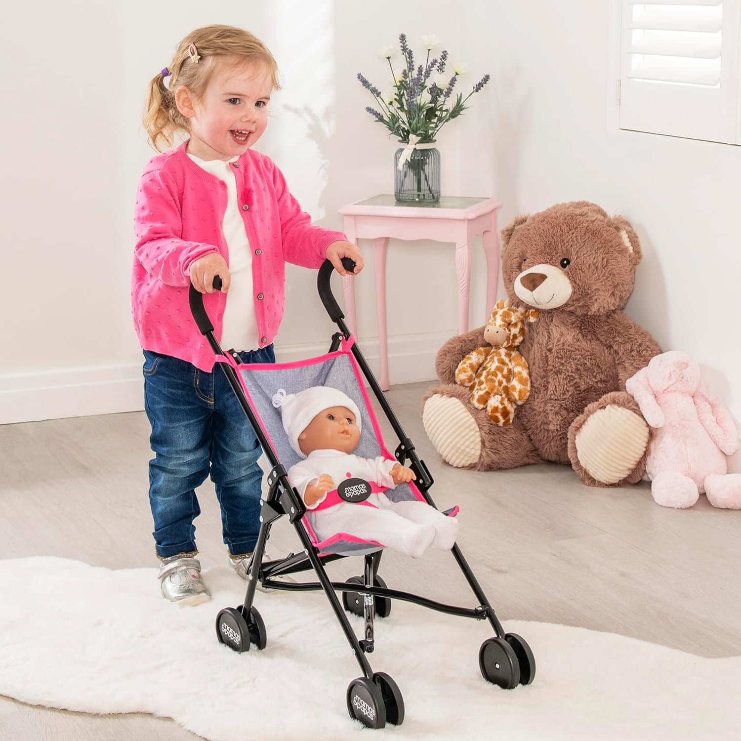 ORANGLES Baby Doll Pushchair for Kids – Play Stroller for Dolls & Toys - angled perspective - presenting advantages - Image 4 of 6 | fits any environment | Purchase Baby Doll Pushchair for Kids – Play Stroller for Dolls & Toys Michigan | Free Shipping ORANGLES
