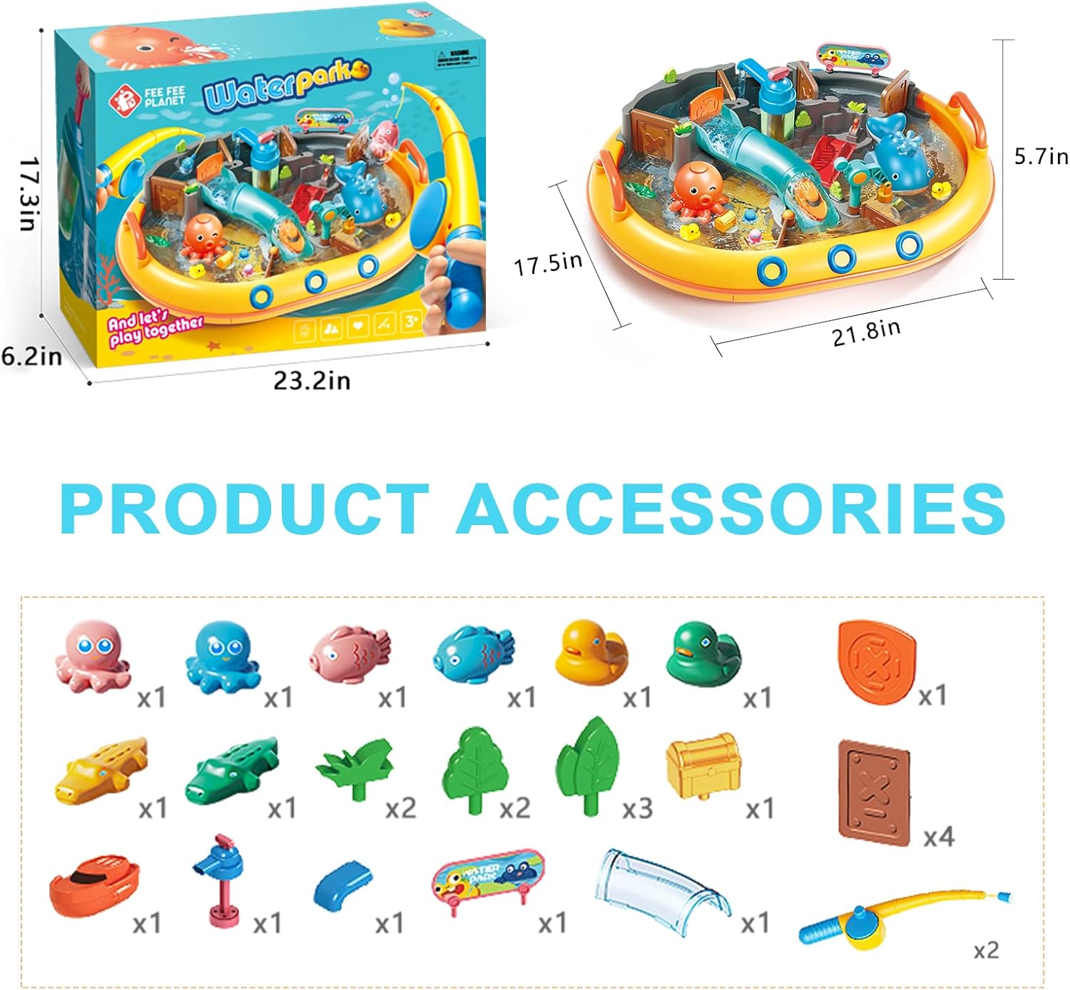 ORANGLES Baby Bath Toys – Summer Bath Toys for Toddlers with Water Spray Fun - elegant presentation - exhibiting components - Image 6 of 7 | ideal for home | Discount on Baby Bath Toys – Summer Bath Toys for Toddlers with Water Spray Fun Virginia | Free Shipping ORANGLES