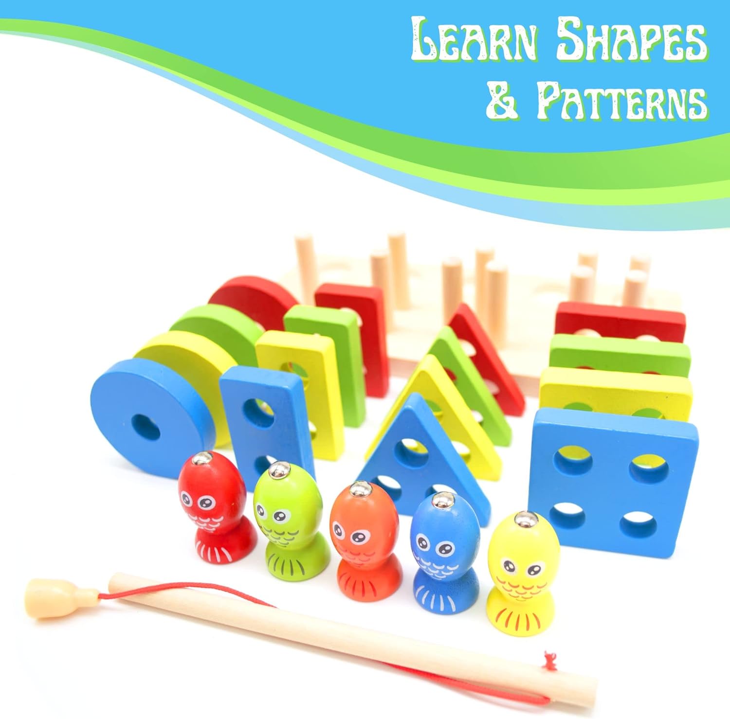 ORANGLES Baby Toys – Fishing Four Post Toys for Toddlers with Early Learning Fun - high resolution display - exposing craftsmanship - Image 2 of 7 | built for everyone | Baby Toys – Fishing Four Post Toys for Toddlers with Early Learning Fun for sale Georgia | Free Shipping ORANGLES