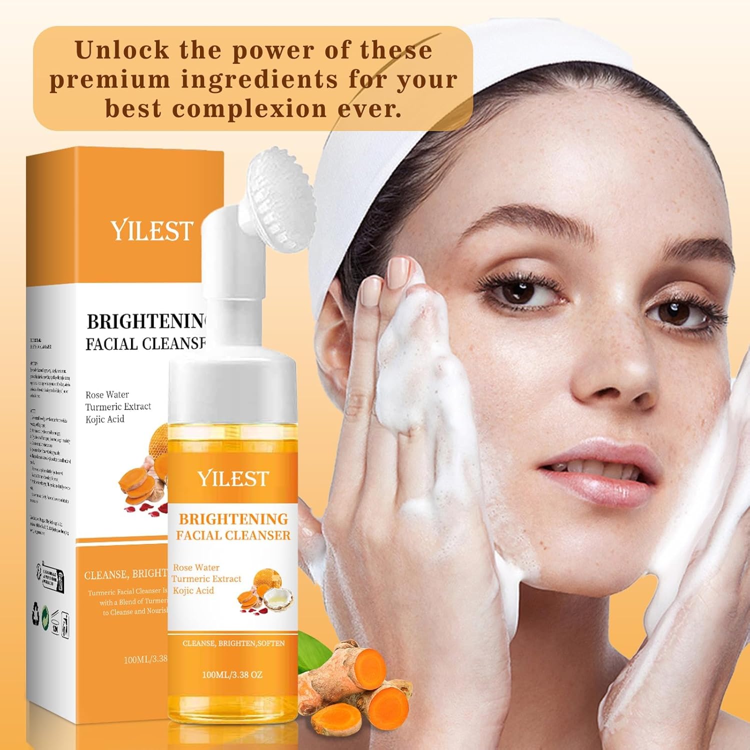 ORANGLES Turmeric Facial Cleanser – Best Facial Cleanser for Glowing Skin - high resolution display - exposing craftsmanship - Image 2 of 7 | built for everyone | Turmeric Facial Cleanser – Best Facial Cleanser for Glowing Skin for sale Georgia | Free Shipping ORANGLES