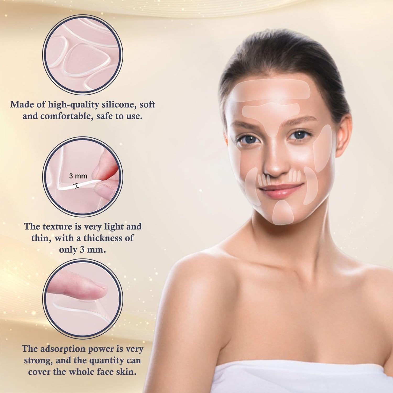 ORANGLES Hydrating Silicone Patch for White Patches on Face - angled perspective - presenting advantages - Image 4 of 6 | fits any environment | Purchase Hydrating Silicone Patch for White Patches on Face Michigan | Free Shipping ORANGLES