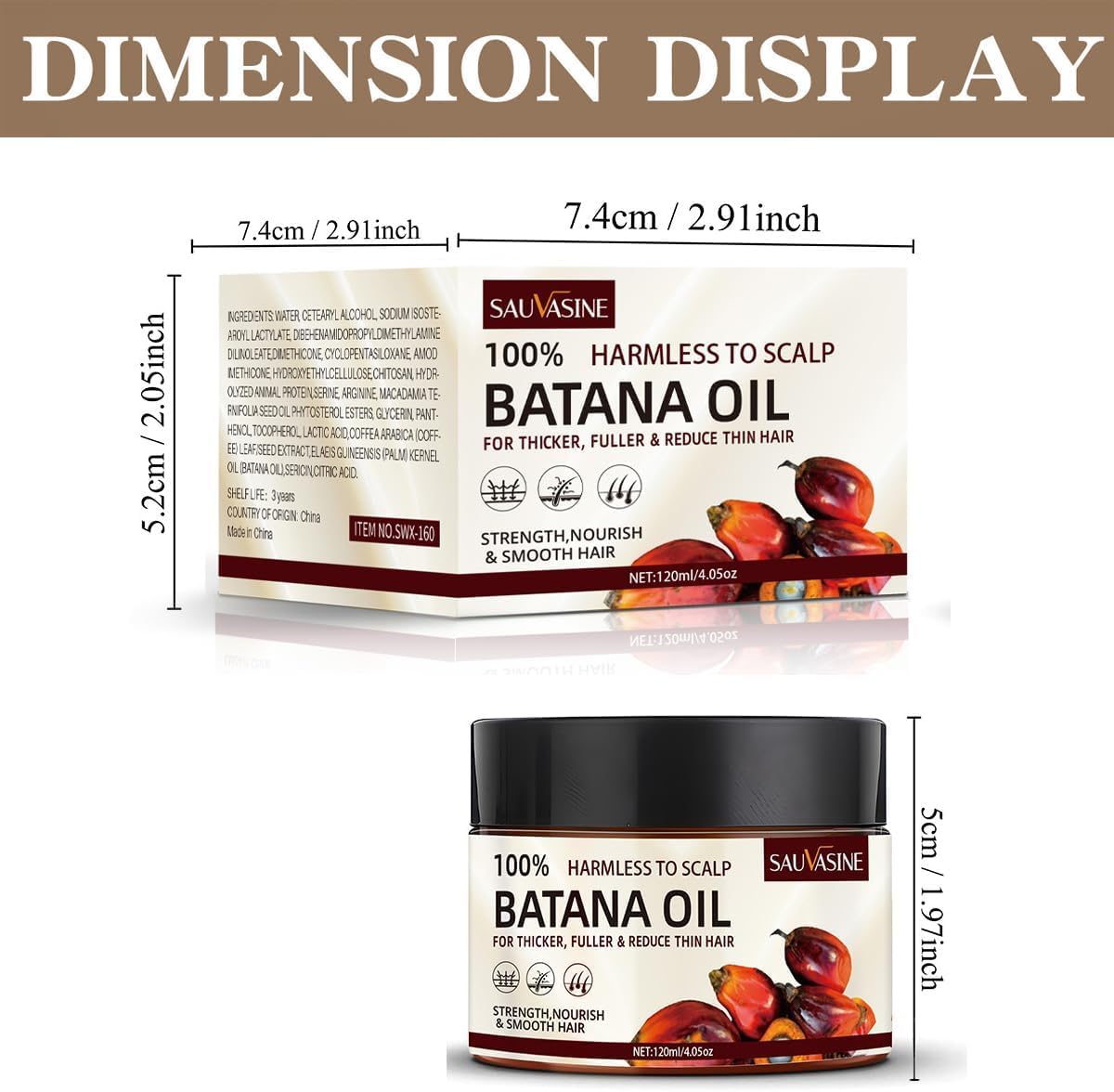 ORANGLES Boost Hair Growth Instantly with Batana Oil – Longer, Stronger Hair! - elegant presentation - exhibiting components - Image 6 of 6 | ideal for home | Discount on Boost Hair Growth Instantly with Batana Oil – Longer, Stronger Hair! Virginia | Free Shipping ORANGLES