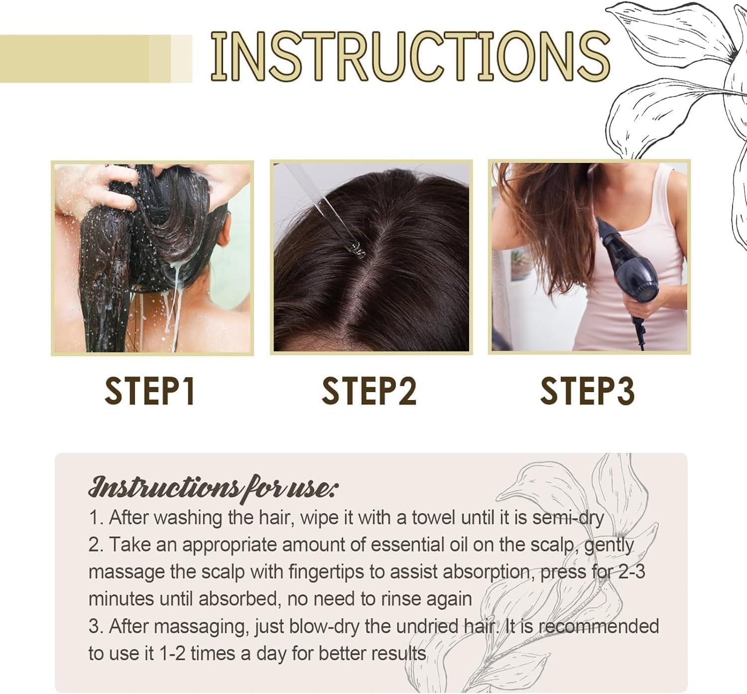 ORANGLES Hair Growth Oil – Stimulate Thicker & Longer Hair Naturally - angled perspective - presenting advantages - Image 4 of 6 | fits any environment | Purchase Hair Growth Oil – Stimulate Thicker & Longer Hair Naturally Michigan | Free Shipping ORANGLES