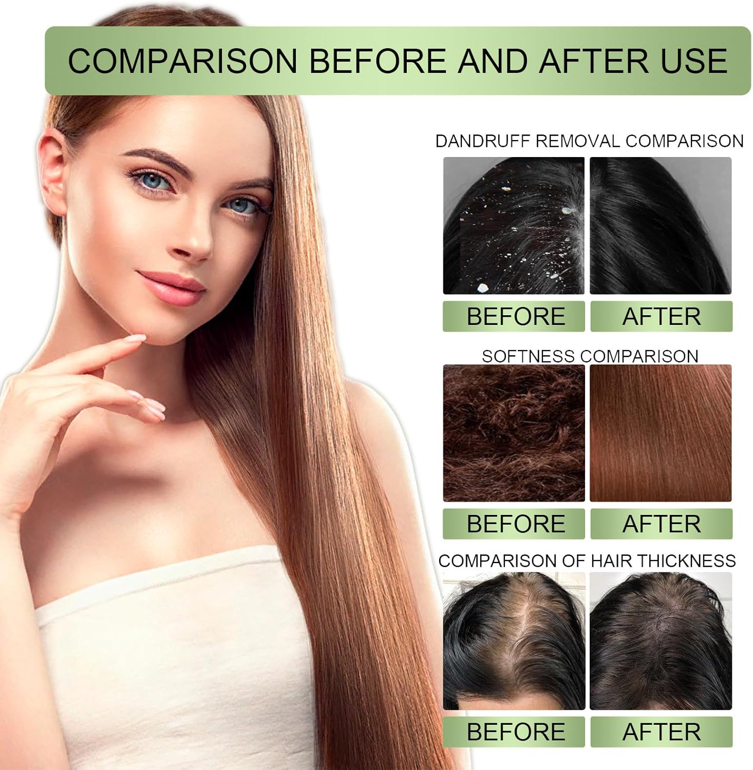 ORANGLES OUHOE Adivasi Hair Oil – Herbal Hair Growth & Repair Oil - detailed closeup view - illustrating benefits - Image 3 of 5 | created for all | Shop OUHOE Adivasi Hair Oil – Herbal Hair Growth & Repair Oil North Carolina | Free Shipping ORANGLES