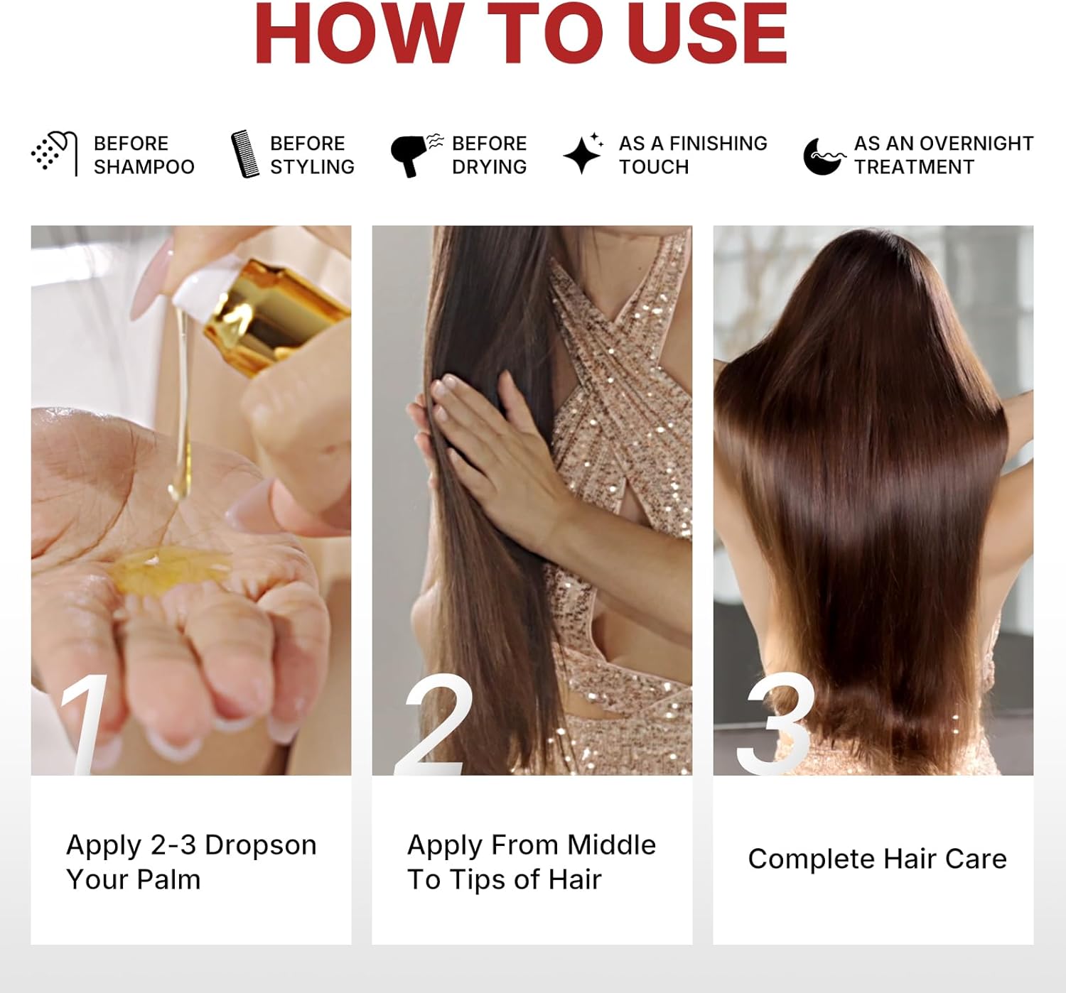 ORANGLES Argan Oil for Hair – Repair, Shine & Strengthen Treatment - angled perspective - presenting advantages - Image 4 of 7 | fits any environment | Purchase Argan Oil for Hair – Repair, Shine & Strengthen Treatment Michigan | Free Shipping ORANGLES