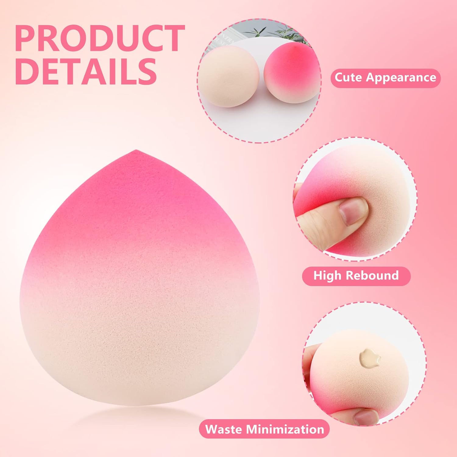 ORANGLES Air Cushion Makeup Sponge Egg – Super Soft Beauty Blending Tool - full product showcase - displaying specifications - Image 5 of 6 | adapts to any space | Air Cushion Makeup Sponge Egg – Super Soft Beauty Blending Tool deal New Jersey | Free Shipping ORANGLES