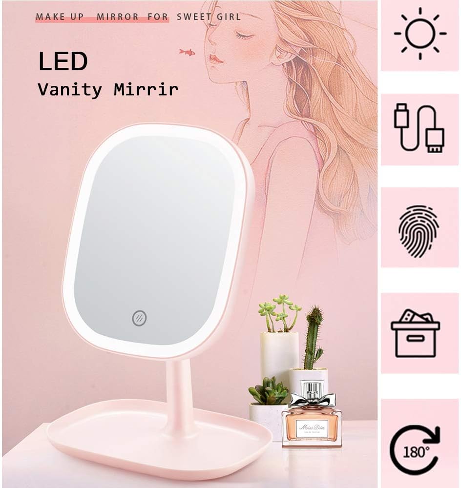 ORANGLES LED Telescopic Makeup Mirror – Adjustable Lighted Vanity Mirror - detailed closeup view - illustrating benefits - Image 3 of 4 | created for all | Shop LED Telescopic Makeup Mirror – Adjustable Lighted Vanity Mirror North Carolina | Free Shipping ORANGLES