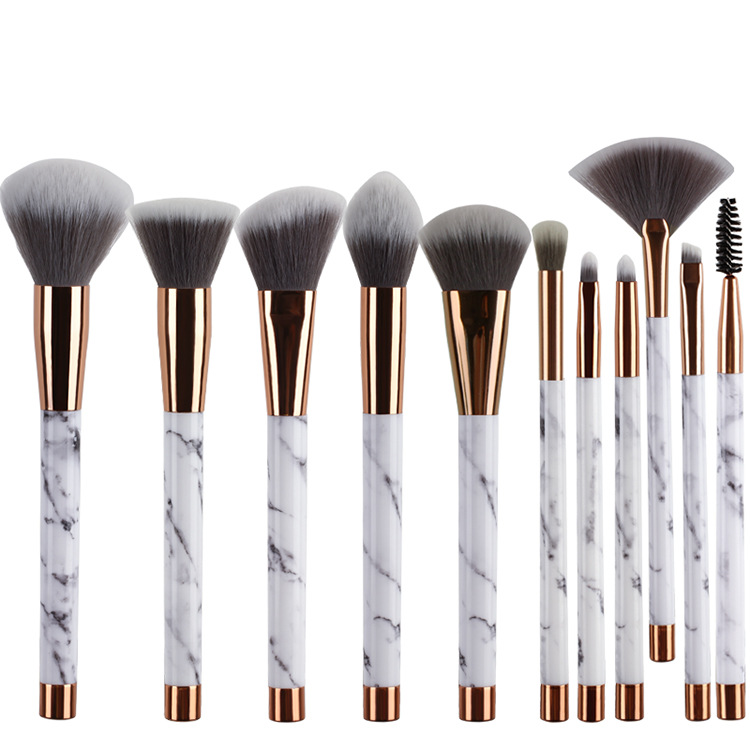 ORANGLES Marble Makeup Brush Set – 11-Piece Beauty Makeup Kit with Premium Brushes - high resolution display - exposing craftsmanship - Image 2 of 5 | built for everyone | Marble Makeup Brush Set – 11-Piece Beauty Makeup Kit with Premium Brushes for sale Georgia | Free Shipping ORANGLES