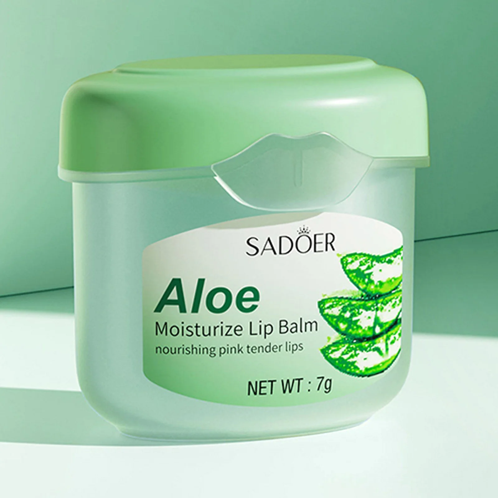 ORANGLES Sadoer Aloe Moisturize Lip Balm – Nourishing Care - detailed closeup view - illustrating benefits - Image 3 of 5 | created for all | Shop Sadoer Aloe Moisturize Lip Balm – Nourishing Care North Carolina | Free Shipping ORANGLES