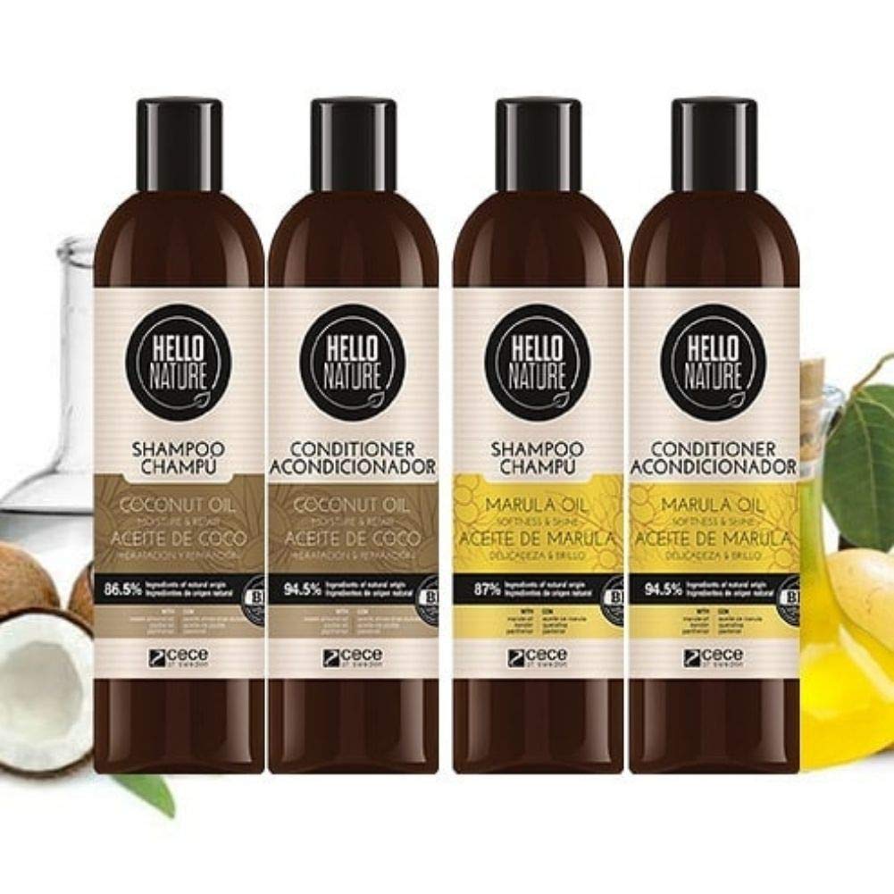 ORANGLES Hello Nature Shampoo & Conditioner – Natural Care - detailed closeup view - illustrating benefits - Image 3 of 5 | created for all | Shop Hello Nature Shampoo & Conditioner – Natural Care North Carolina | Free Shipping ORANGLES