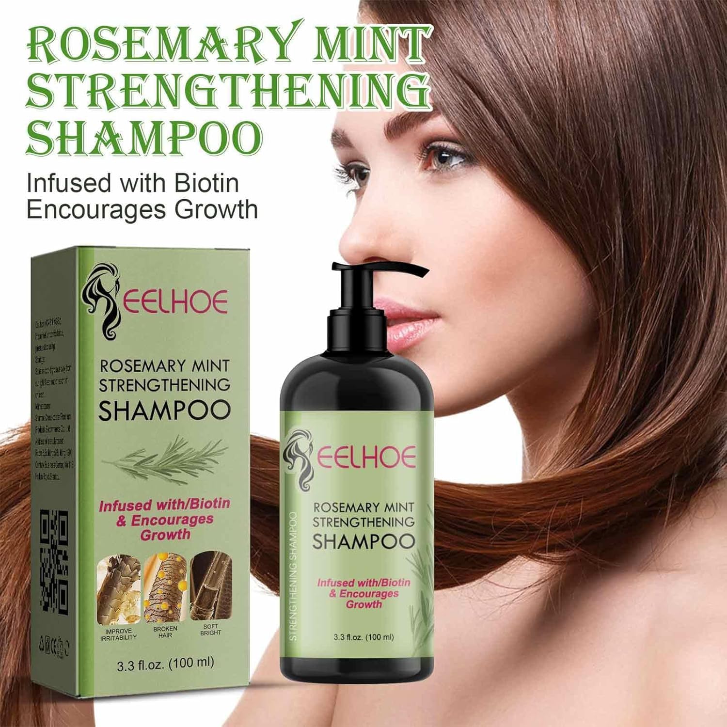 ORANGLES Mint Shampoo – Refreshing & Cooling Hair Care - detailed closeup view - illustrating benefits - Image 3 of 5 | created for all | Shop Mint Shampoo – Refreshing & Cooling Hair Care North Carolina | Free Shipping ORANGLES