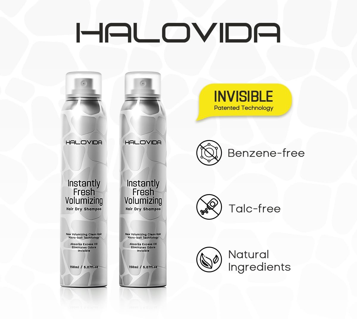 ORANGLES Halovidr Dry Shampoo – Instant Fresh Hair Care - high resolution display - exposing craftsmanship - Image 2 of 5 | built for everyone | Halovidr Dry Shampoo – Instant Fresh Hair Care for sale Georgia | Free Shipping ORANGLES