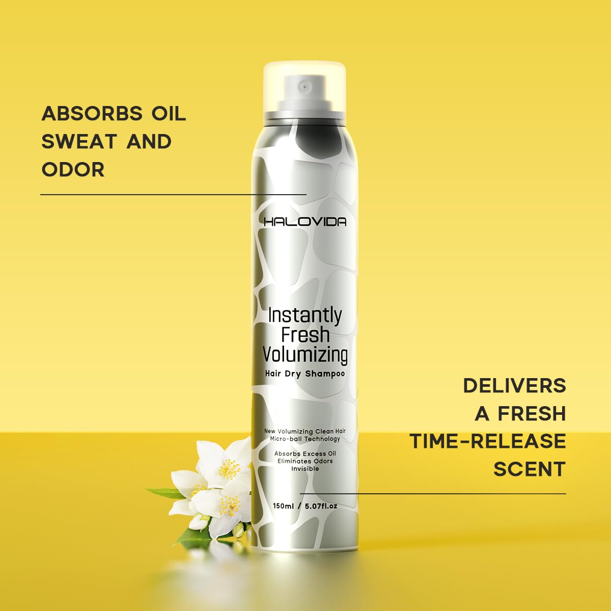 ORANGLES Halovidr Dry Shampoo – Instant Fresh Hair Care - detailed closeup view - illustrating benefits - Image 3 of 5 | created for all | Shop Halovidr Dry Shampoo – Instant Fresh Hair Care North Carolina | Free Shipping ORANGLES