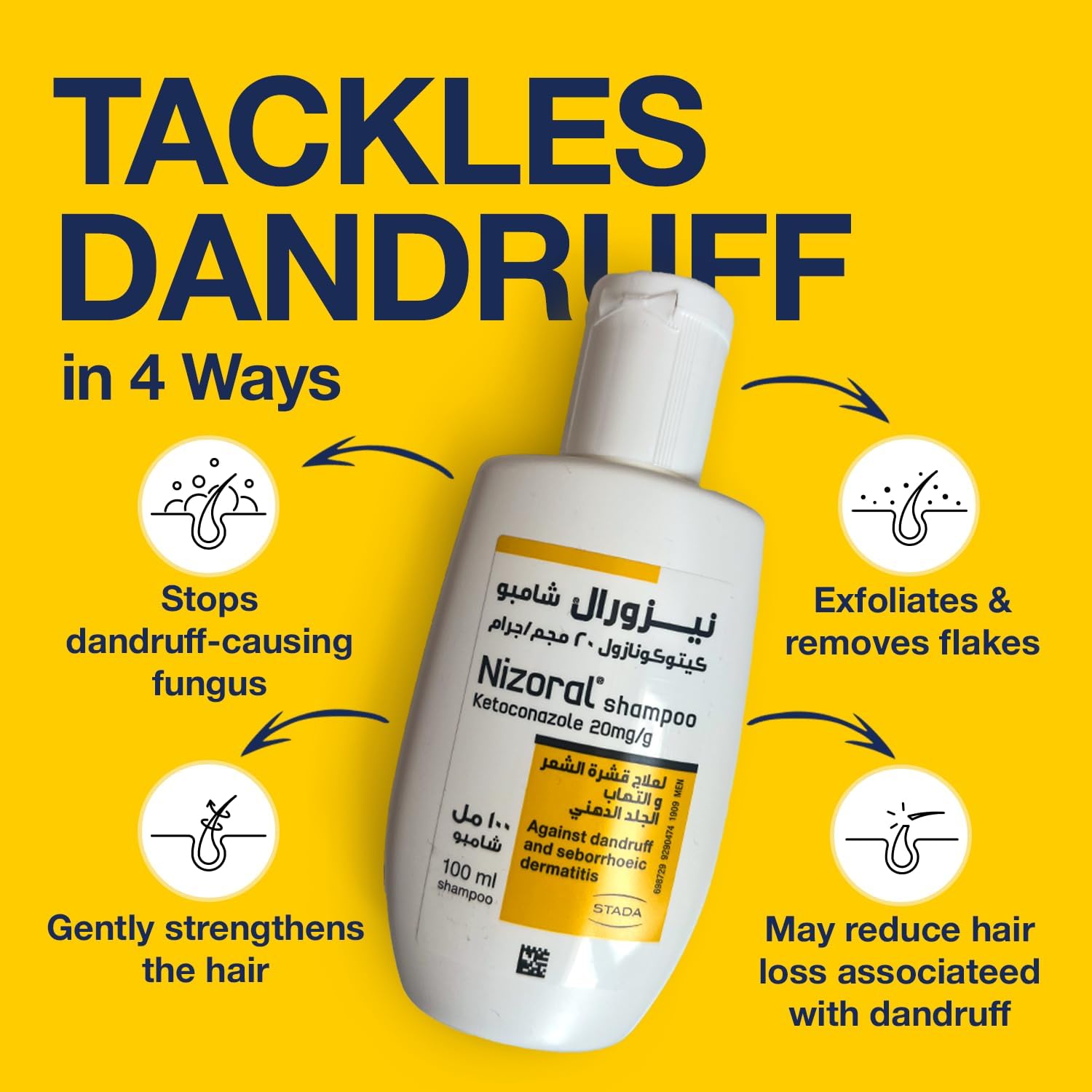 ORANGLES Nizoral Dandruff Shampoo – Anti‑Flake Hair Care - detailed closeup view - illustrating benefits - Image 3 of 6 | created for all | Shop Nizoral Dandruff Shampoo – Anti‑Flake Hair Care North Carolina | Free Shipping ORANGLES