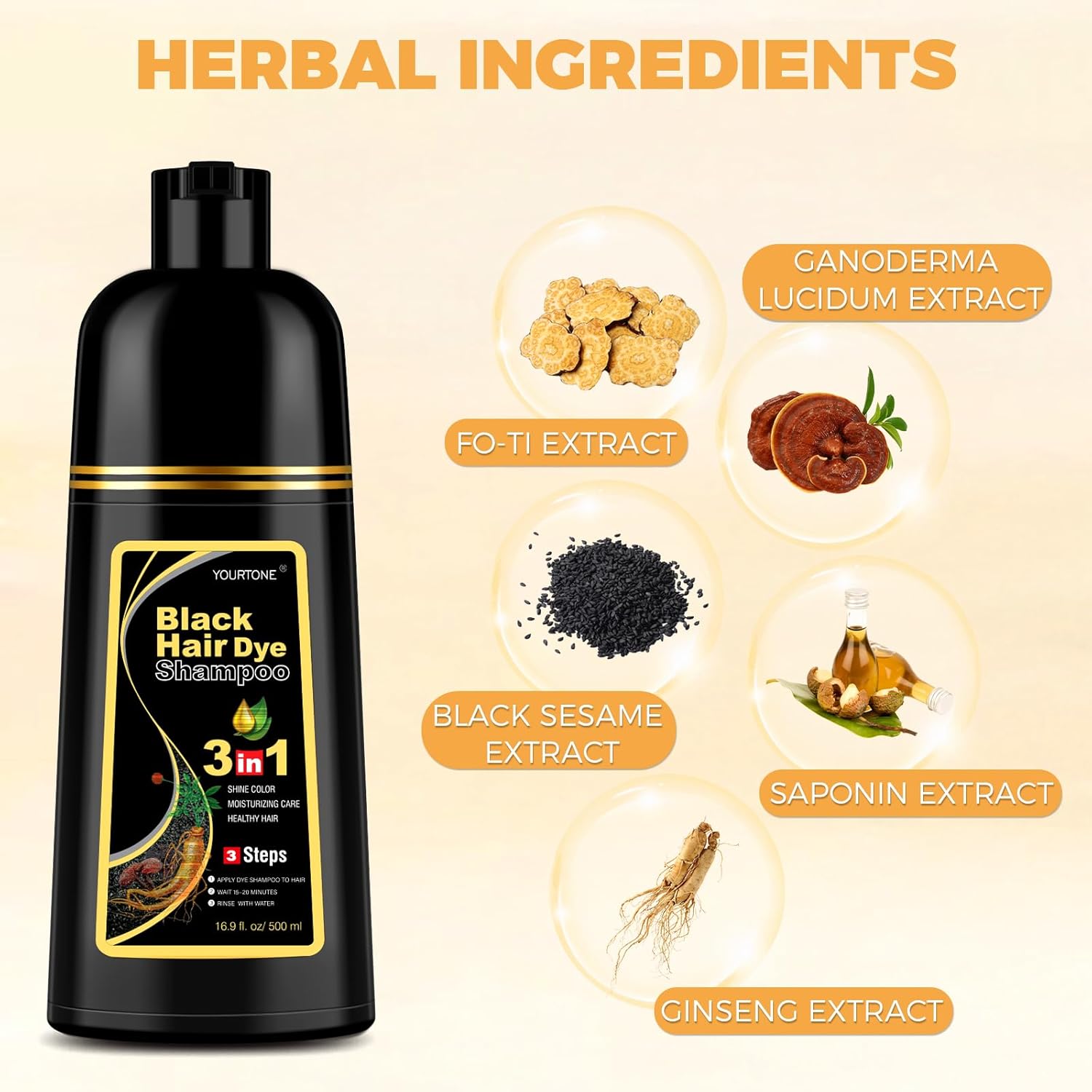 ORANGLES Hair Dye Shampoo – Easy Color & Care Solution - detailed closeup view - illustrating benefits - Image 3 of 6 | created for all | Shop Hair Dye Shampoo – Easy Color & Care Solution North Carolina | Free Shipping ORANGLES