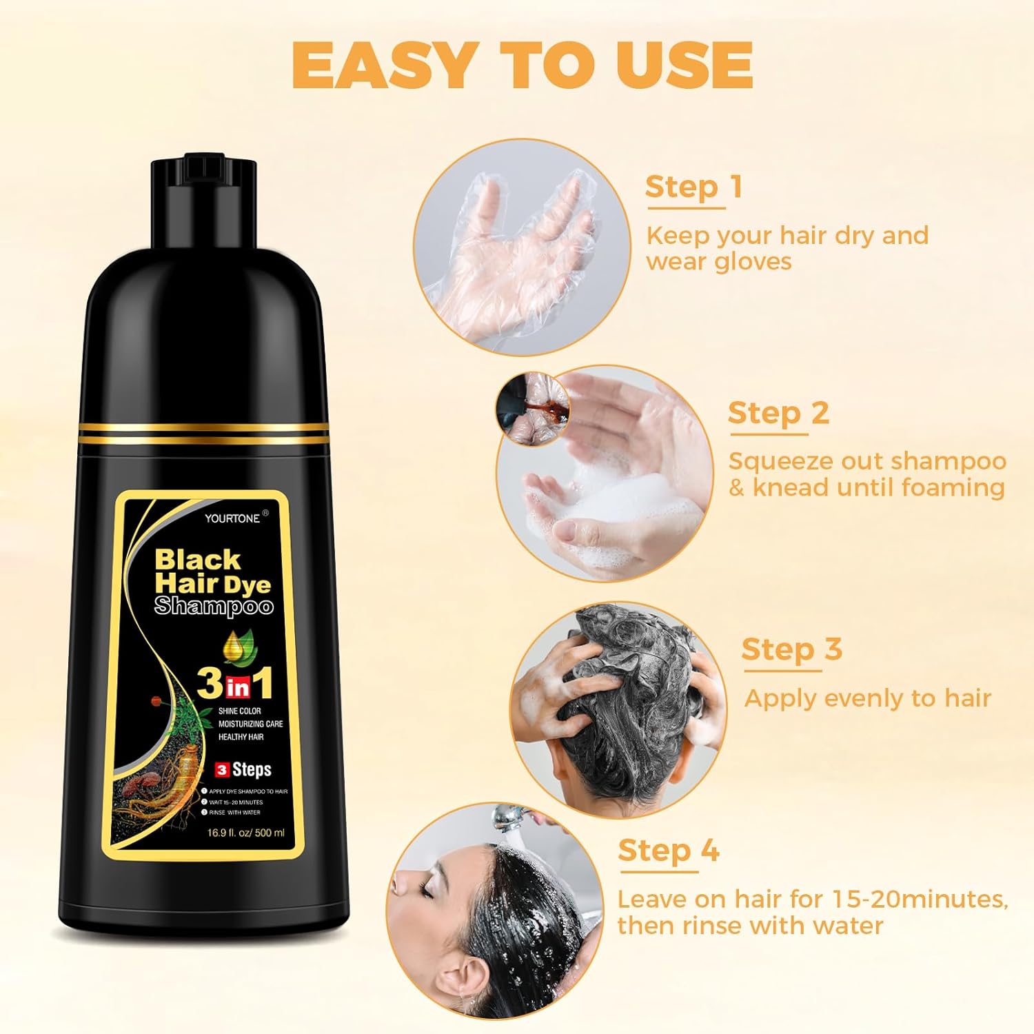 ORANGLES Hair Dye Shampoo – Easy Color & Care Solution - elegant presentation - exhibiting components - Image 6 of 6 | ideal for home | Discount on Hair Dye Shampoo – Easy Color & Care Solution Virginia | Free Shipping ORANGLES