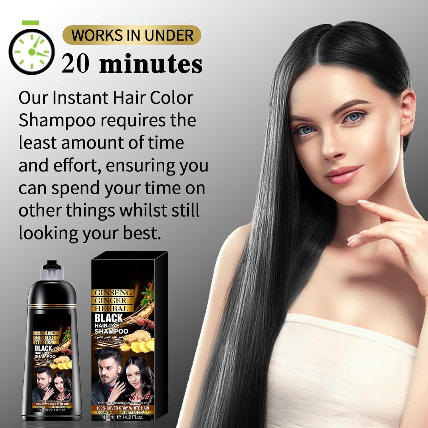 ORANGLES Instant Hair Dye Shampoo – Quick Color & Care - high resolution display - exposing craftsmanship - Image 2 of 5 | built for everyone | Instant Hair Dye Shampoo – Quick Color & Care for sale Georgia | Free Shipping ORANGLES