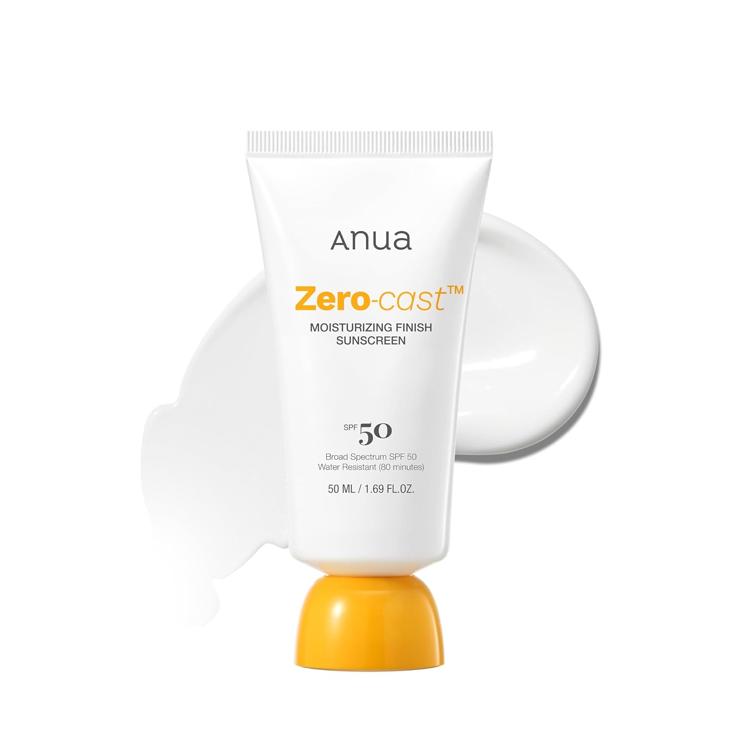 Anua Zero‑Cast Sunscreen SPF 50+ – Moisturizing Care