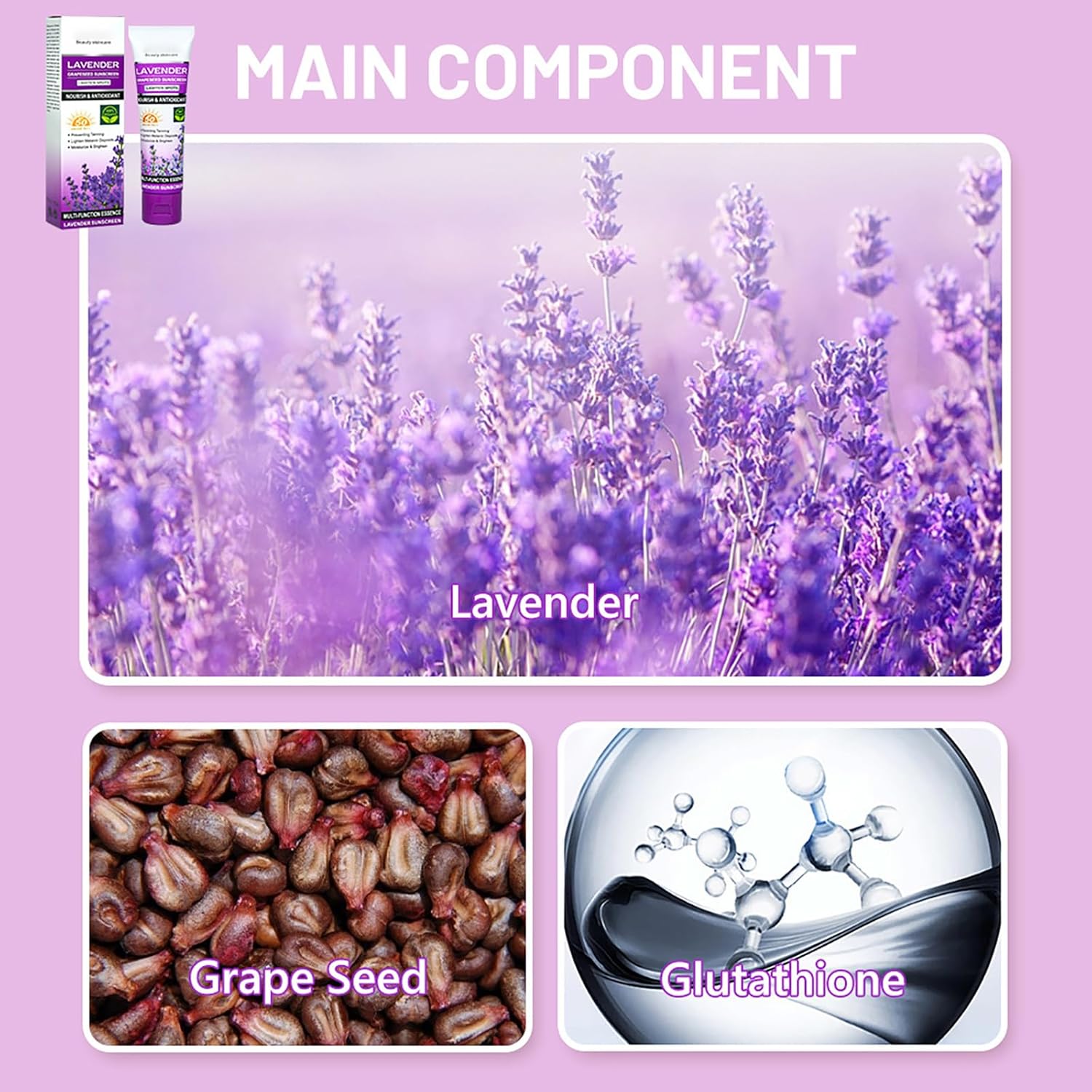 ORANGLES Disaar Lavender Grapeseed Sunscreen SPF 50 – UV Care - angled perspective - presenting advantages - Image 4 of 6 | fits any environment | Purchase Disaar Lavender Grapeseed Sunscreen SPF 50 – UV Care Michigan | Free Shipping ORANGLES