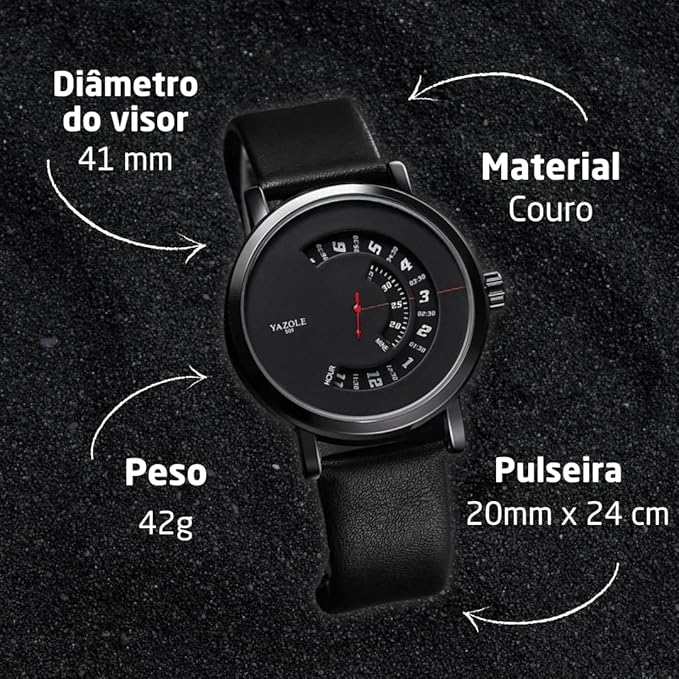 ORANGLES Turntable Waterproof Quartz – Stylish Men’s Watch - detailed closeup view - illustrating benefits - Image 3 of 6 | created for all | Shop Turntable Waterproof Quartz – Stylish Men’s Watch North Carolina | Free Shipping ORANGLES