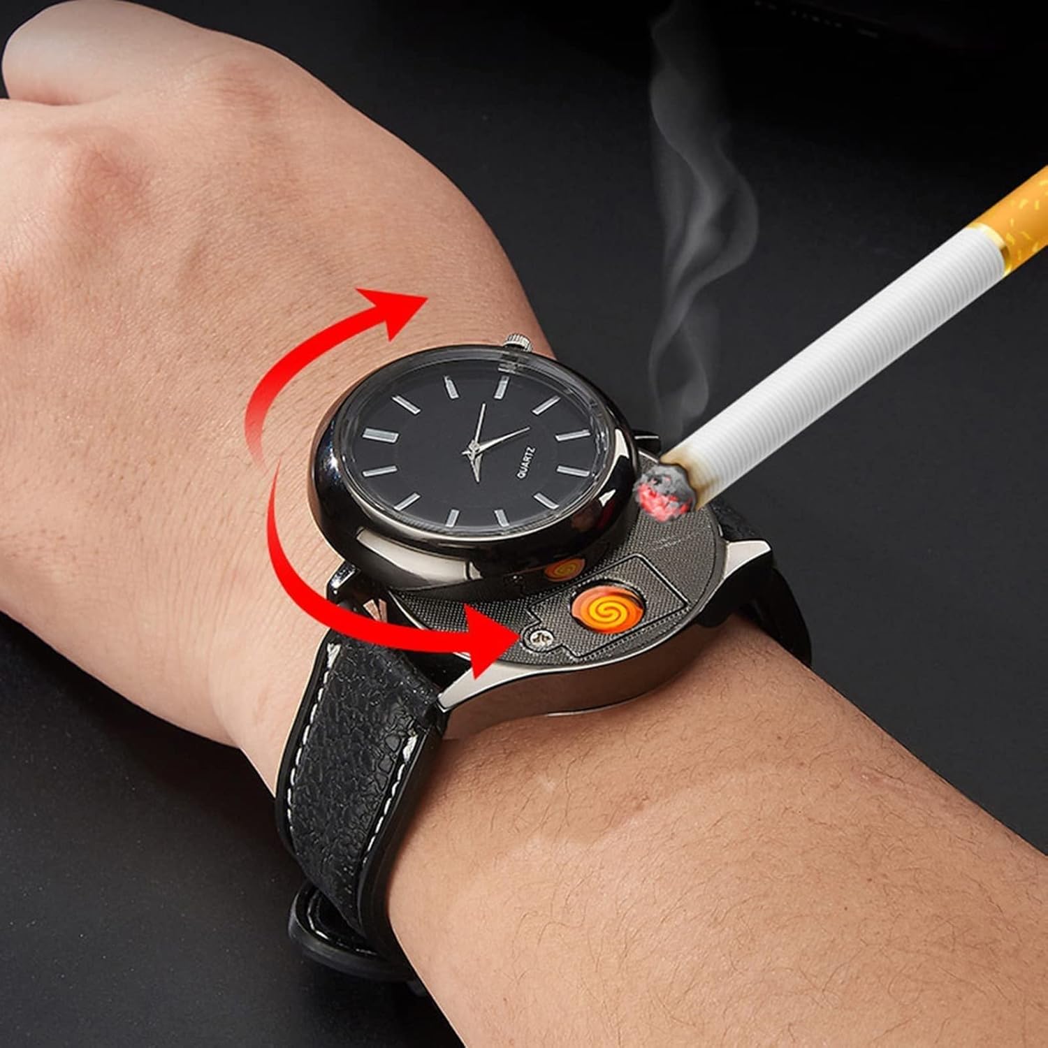 ORANGLES New Military USB Lighter – Multifunction Men’s Smart Watch - high resolution display - exposing craftsmanship - Image 2 of 6 | built for everyone | New Military USB Lighter – Multifunction Men’s Smart Watch for sale Georgia | Free Shipping ORANGLES