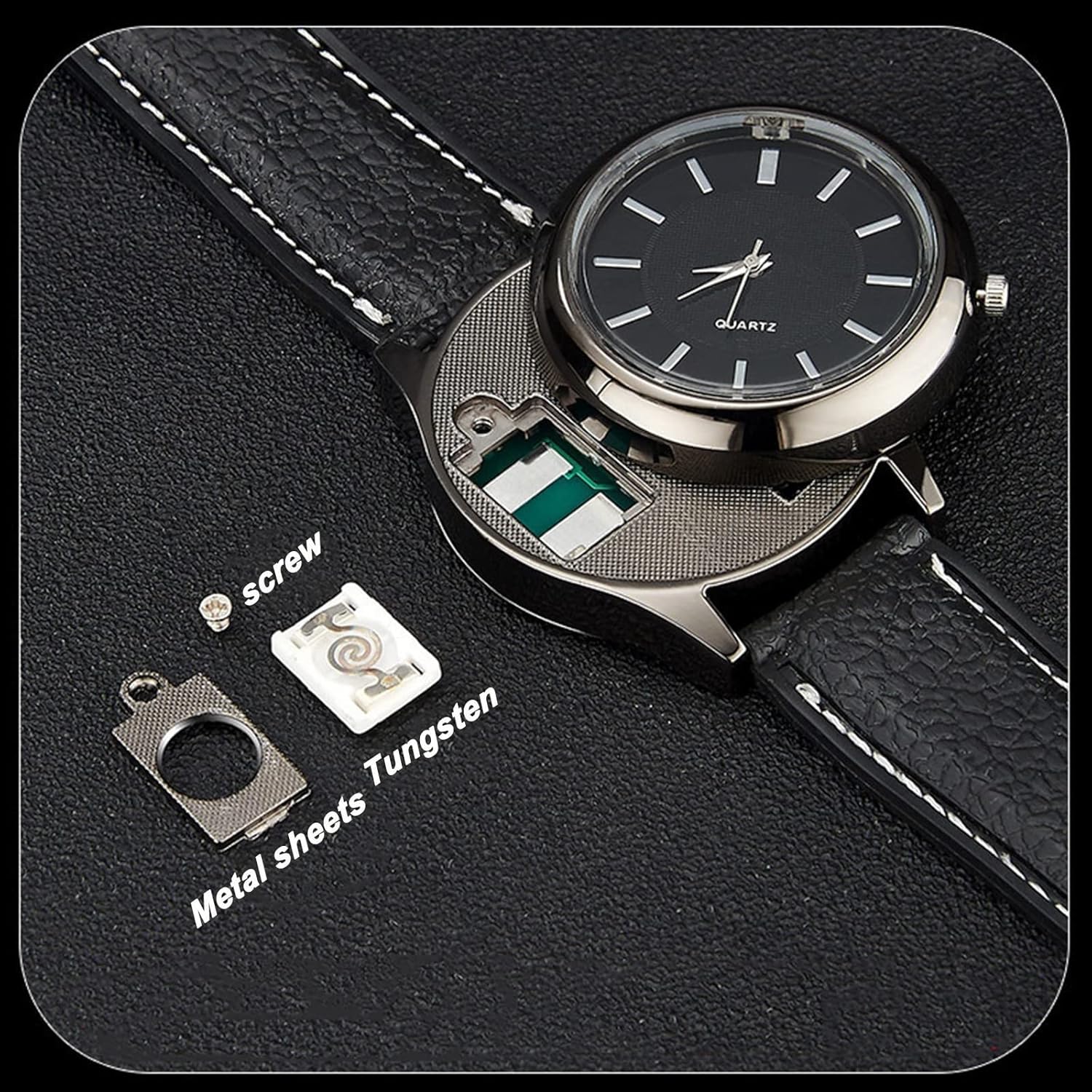 ORANGLES New Military USB Lighter – Multifunction Men’s Smart Watch - full product showcase - displaying specifications - Image 5 of 6 | adapts to any space | New Military USB Lighter – Multifunction Men’s Smart Watch deal New Jersey | Free Shipping ORANGLES