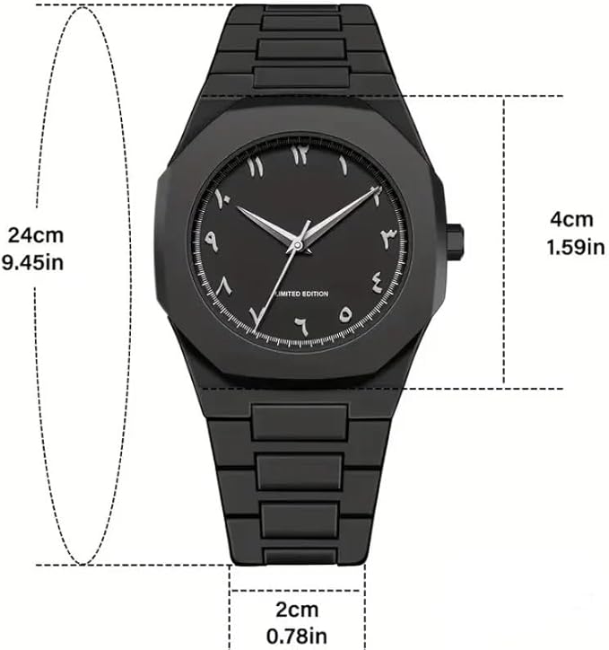 ORANGLES Stainless Steel Arabic Dial | Elegant Quartz Wrist Watch - detailed closeup view - illustrating benefits - Image 3 of 6 | created for all | Shop Stainless Steel Arabic Dial | Elegant Quartz Wrist Watch North Carolina | Free Shipping ORANGLES