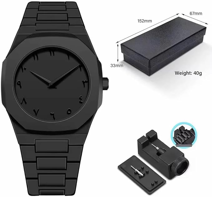 ORANGLES Stainless Steel Arabic Dial | Elegant Quartz Wrist Watch - angled perspective - presenting advantages - Image 4 of 6 | fits any environment | Purchase Stainless Steel Arabic Dial | Elegant Quartz Wrist Watch Michigan | Free Shipping ORANGLES