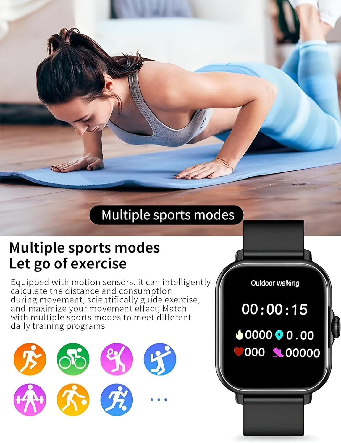 ORANGLES A58 Smart Watch 5 in 1 – Fitness & Luxury Smart Watch Set - high resolution display - exposing craftsmanship - Image 2 of 5 | built for everyone | A58 Smart Watch 5 in 1 – Fitness & Luxury Smart Watch Set for sale Georgia | Free Shipping ORANGLES