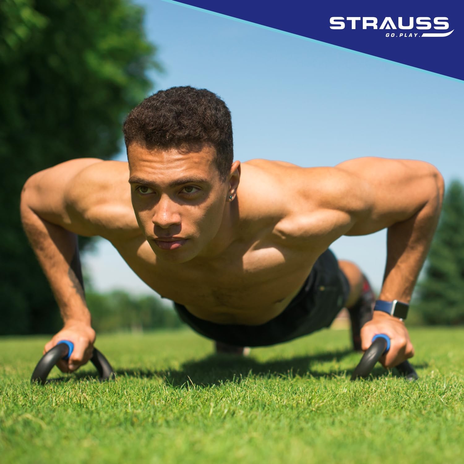 ORANGLES Push Up Stand – Fitness Workout Equipment for Home Gym - angled perspective - presenting advantages - Image 4 of 6 | fits any environment | Purchase Push Up Stand – Fitness Workout Equipment for Home Gym Michigan | Free Shipping ORANGLES