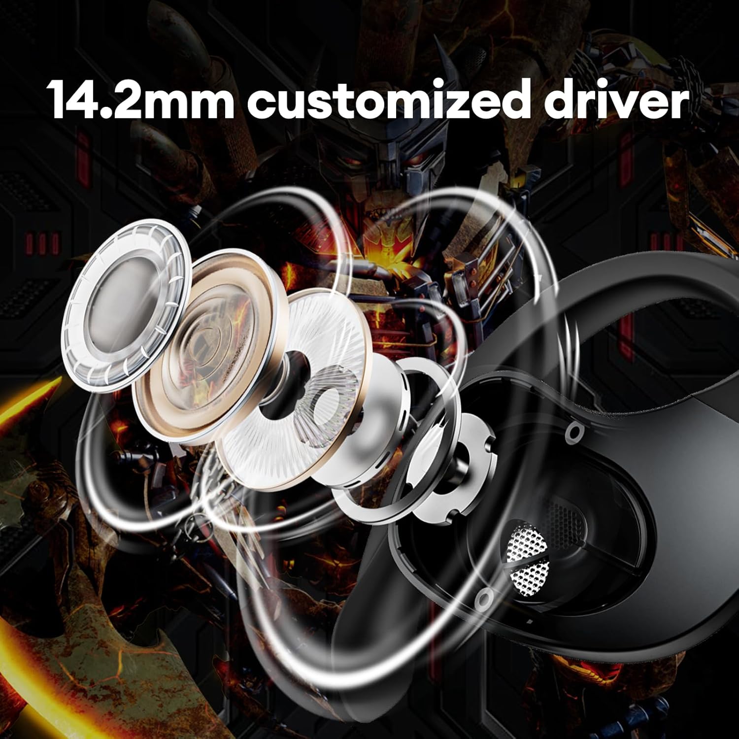 ORANGLES Hepu Wireless Earbuds – Bluetooth Headset Deep Bass Battery - detailed closeup view - illustrating benefits - Image 3 of 5 | created for all | Shop Hepu Wireless Earbuds – Bluetooth Headset Deep Bass Battery North Carolina | Free Shipping ORANGLES