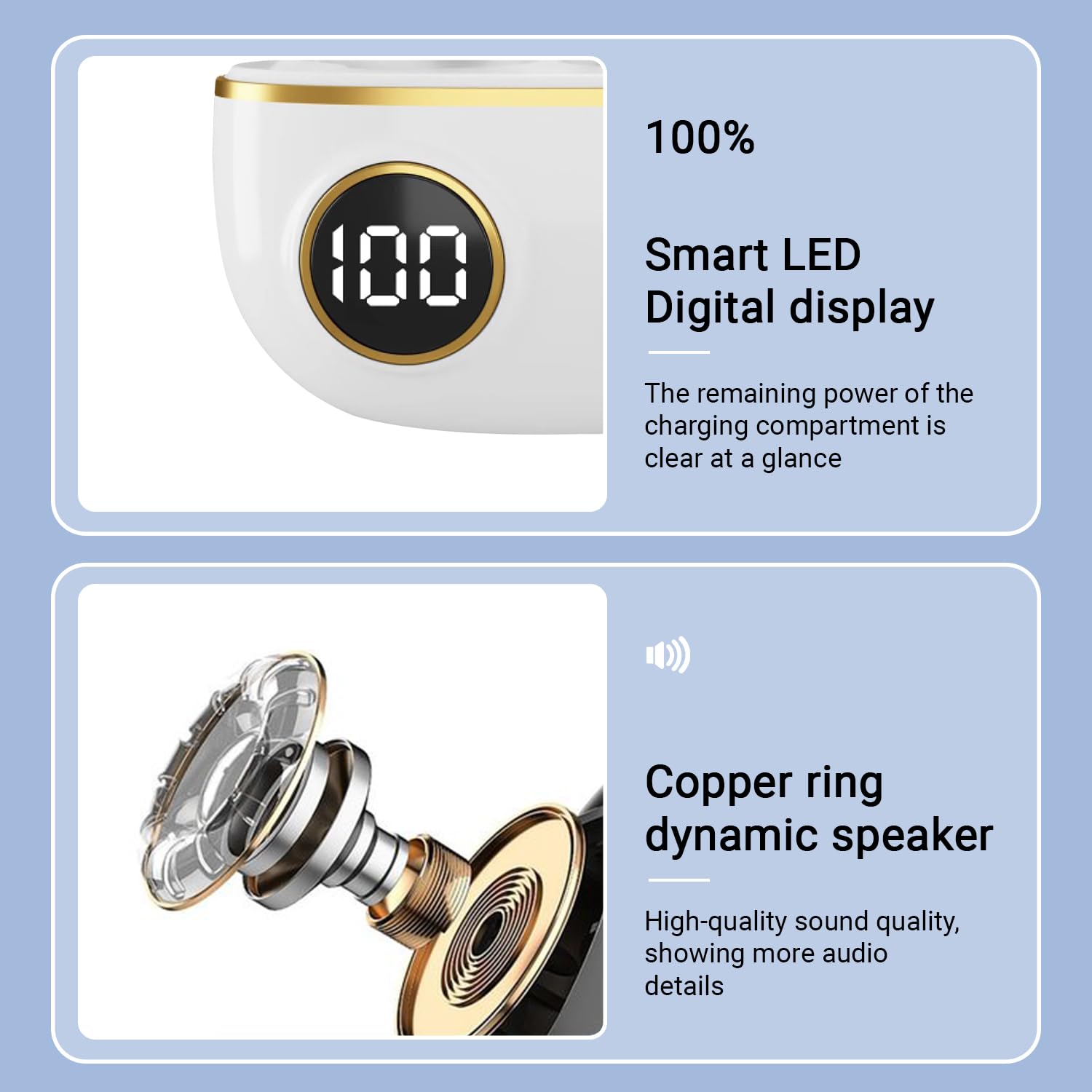 ORANGLES TWS 190 Wireless Earbuds – Bluetooth Stereo Headset Battery - detailed closeup view - illustrating benefits - Image 3 of 5 | created for all | Shop TWS 190 Wireless Earbuds – Bluetooth Stereo Headset Battery North Carolina | Free Shipping ORANGLES