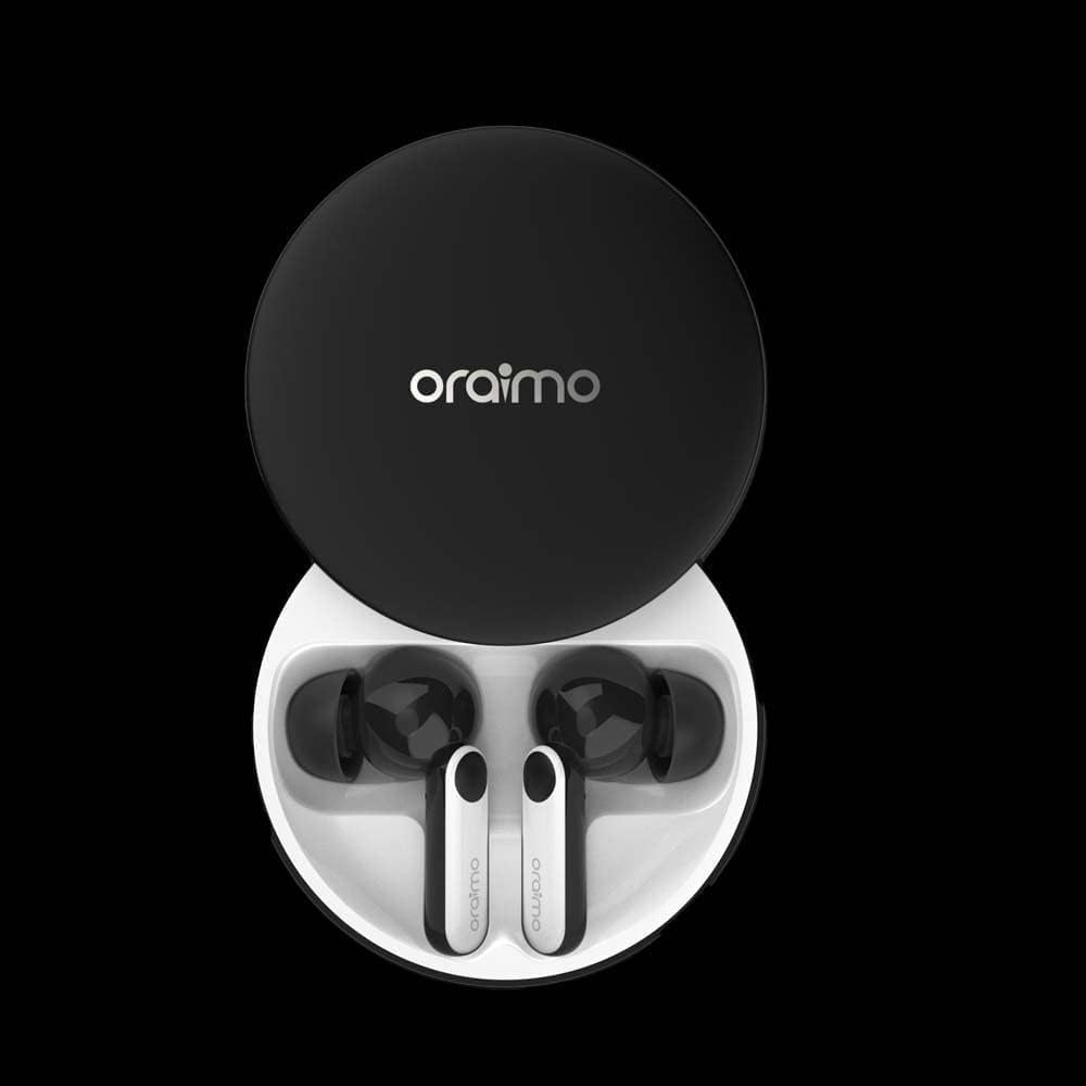 ORANGLES Oraimo ANC Wireless Earbuds – Bluetooth Headset Deep Bass - detailed closeup view - illustrating benefits - Image 3 of 4 | created for all | Shop Oraimo ANC Wireless Earbuds – Bluetooth Headset Deep Bass North Carolina | Free Shipping ORANGLES