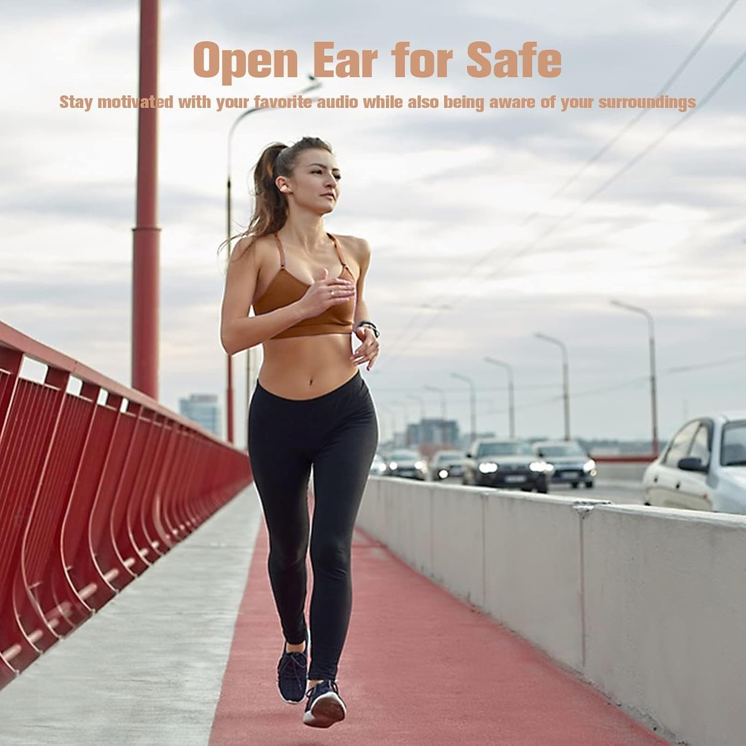 ORANGLES LED Display Earclip Earphones – Wireless Bluetooth Stylish - detailed closeup view - illustrating benefits - Image 3 of 5 | created for all | Shop LED Display Earclip Earphones – Wireless Bluetooth Stylish North Carolina | Free Shipping ORANGLES