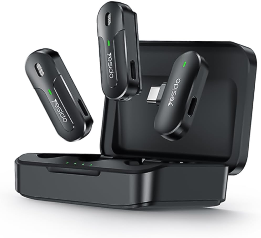 Dual Wireless Lavalier Microphone – Clip‑On Mic for Recording