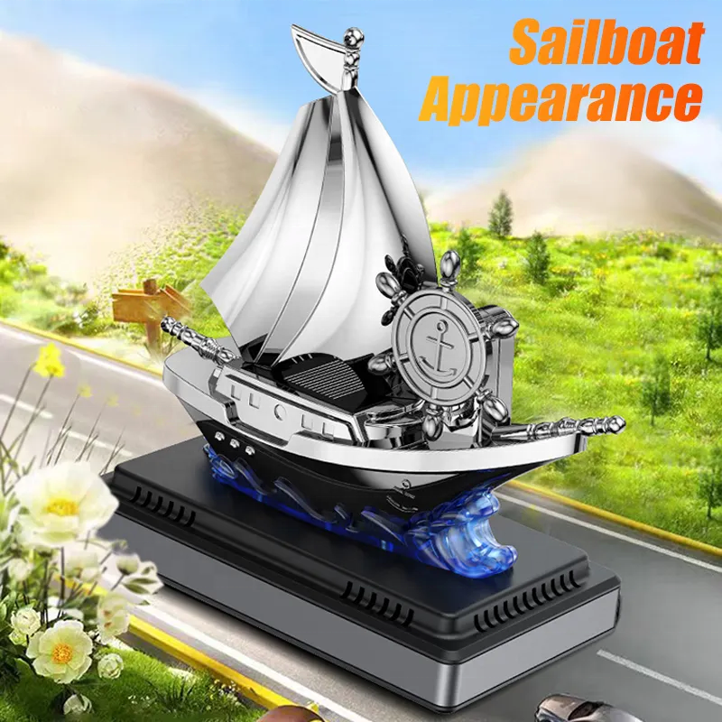 ORANGLES Solar Boat Air Freshener – Eco Car Fragrance Diffuser - high resolution display - exposing craftsmanship - Image 2 of 6 | built for everyone | Solar Boat Air Freshener – Eco Car Fragrance Diffuser for sale Georgia | Free Shipping ORANGLES