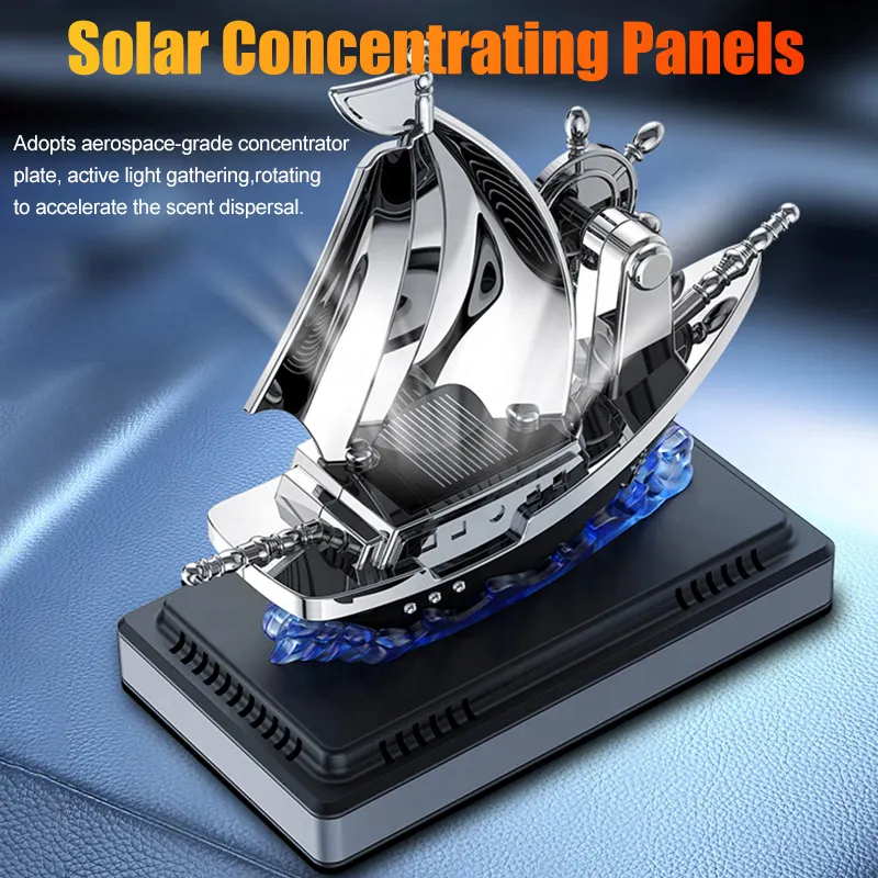 ORANGLES Solar Boat Air Freshener – Eco Car Fragrance Diffuser - angled perspective - presenting advantages - Image 4 of 6 | fits any environment | Purchase Solar Boat Air Freshener – Eco Car Fragrance Diffuser Michigan | Free Shipping ORANGLES