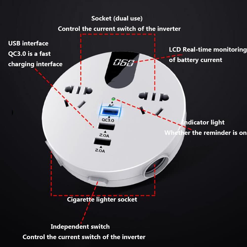 ORANGLES Car Inverter & Mobile Phone Charger – Super Fast, Multi‑Function Power Solution - elegant presentation - exhibiting components - Image 6 of 6 | ideal for home | Discount on Car Inverter & Mobile Phone Charger – Super Fast, Multi‑Function Power Solution Virginia | Free Shipping ORANGLES