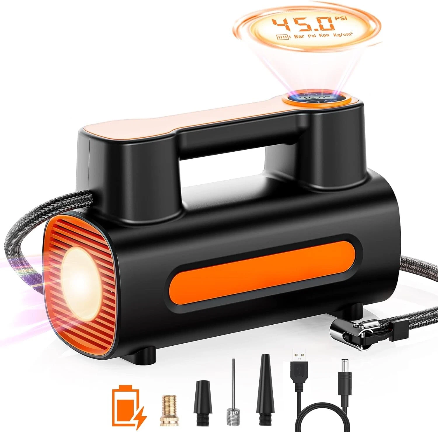 12V DC Portable Tire Inflator – Fast Electric Auto Air Pump for Car Tires