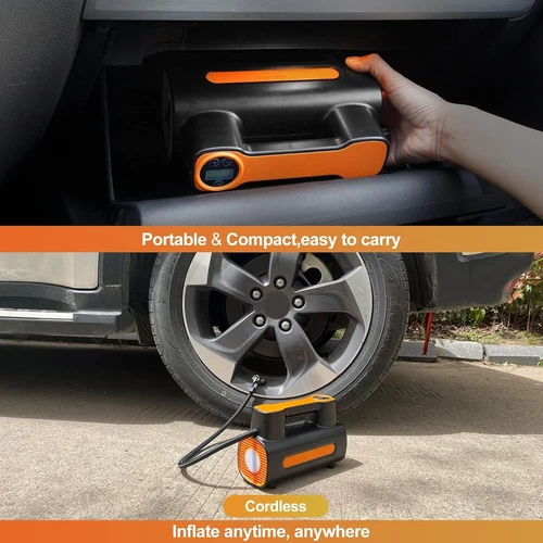 ORANGLES 12V DC Portable Tire Inflator – Fast Electric Auto Air Pump for Car Tires - high resolution display - exposing craftsmanship - Image 2 of 4 | built for everyone | 12V DC Portable Tire Inflator – Fast Electric Auto Air Pump for Car Tires for sale Georgia | Free Shipping ORANGLES