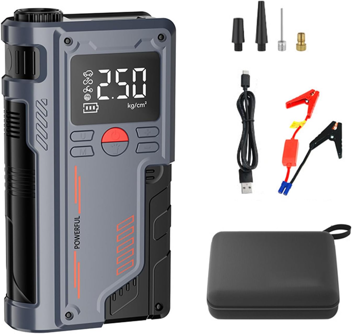 ORANGLES Portable Car Jump Starter with Digital Display – Smart, Safe & Powerful - detailed closeup view - illustrating benefits - Image 3 of 4 | created for all | Shop Portable Car Jump Starter with Digital Display – Smart, Safe & Powerful North Carolina | Free Shipping ORANGLES