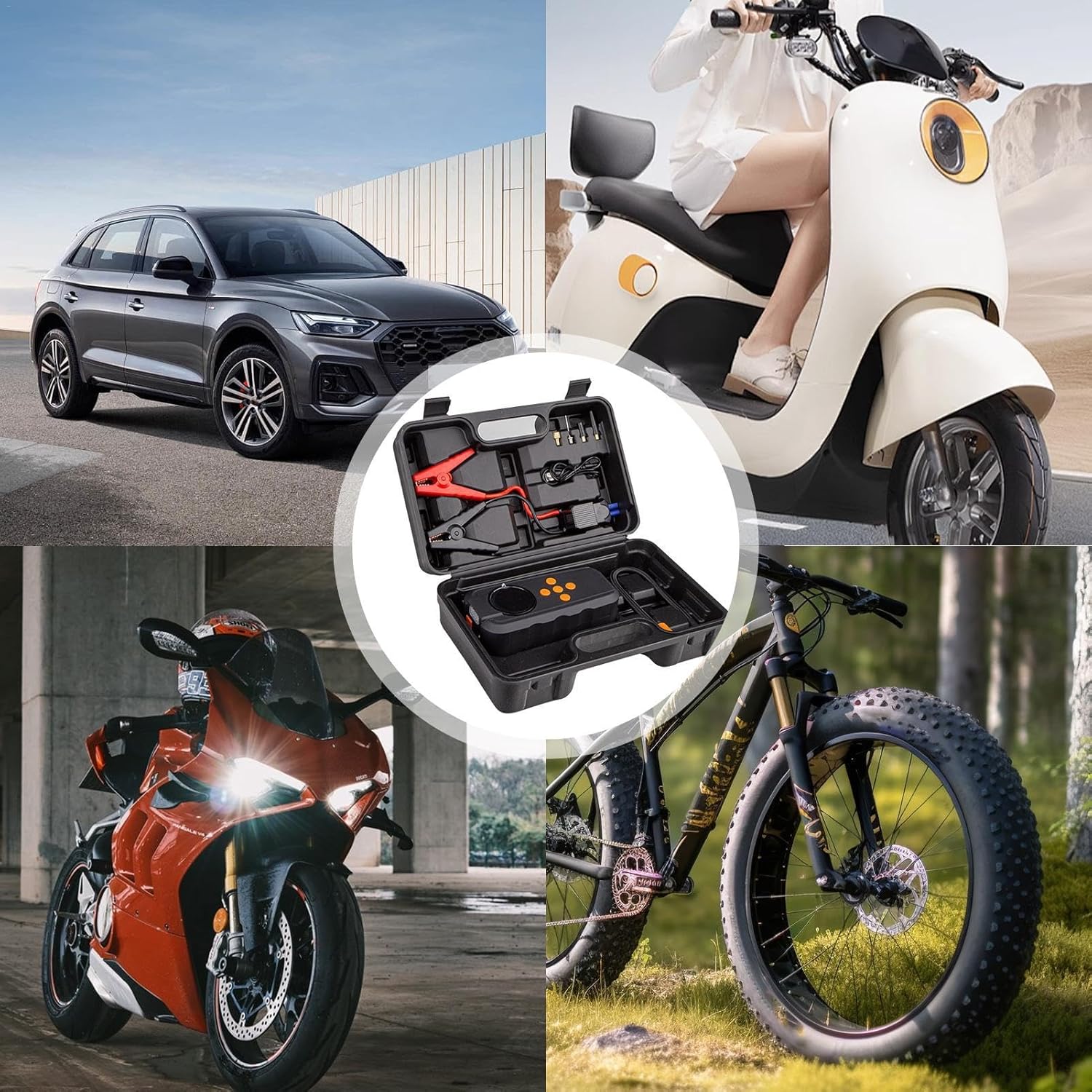 ORANGLES Car Jump Starter & Compressor – Portable Emergency Power & Tire Inflation - angled perspective - presenting advantages - Image 4 of 6 | fits any environment | Purchase Car Jump Starter & Compressor – Portable Emergency Power & Tire Inflation Michigan | Free Shipping ORANGLES