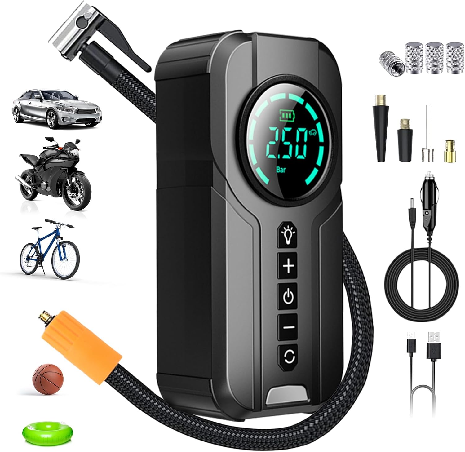 Jump Starter With Air Pump – Portable Emergency Power & Tire Inflation