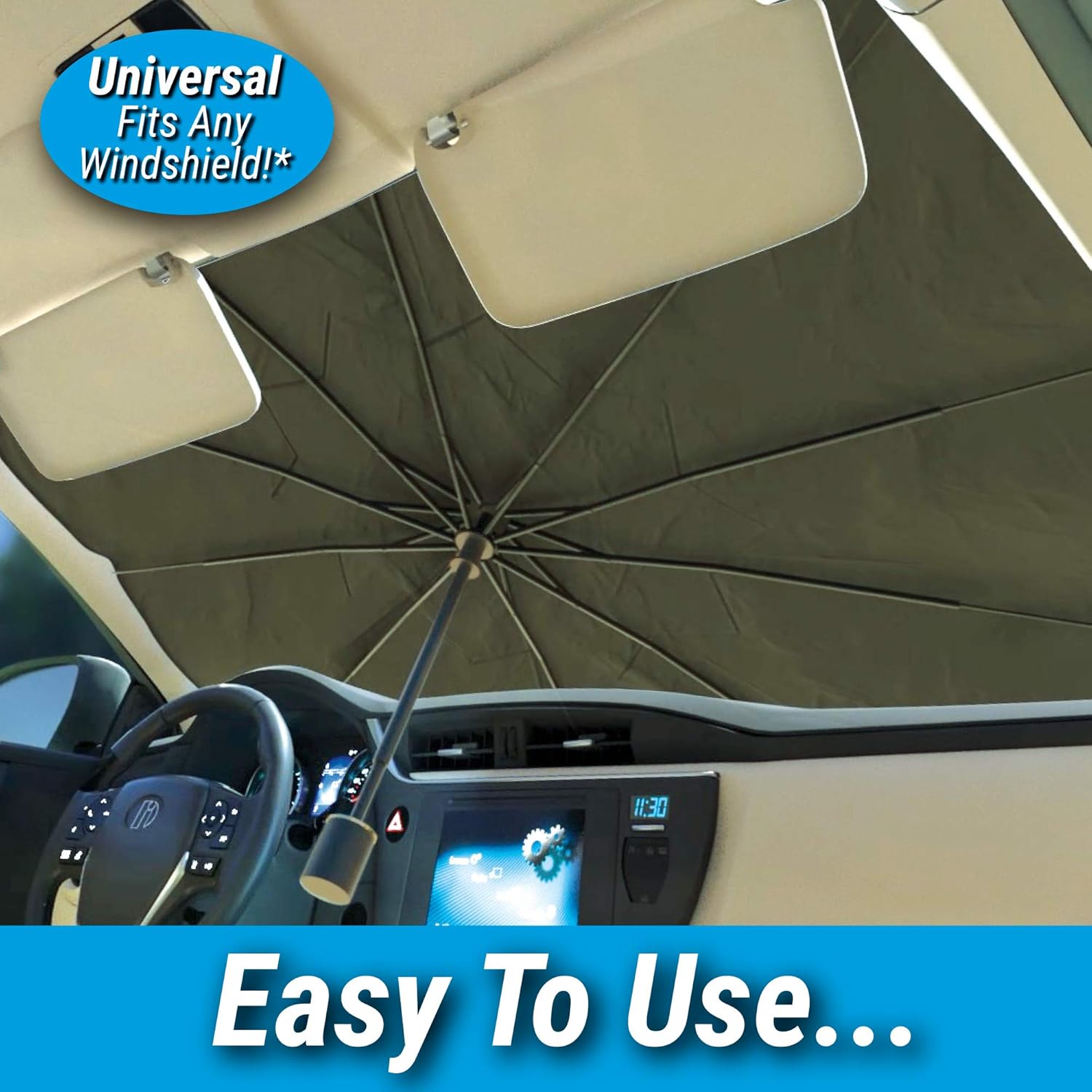 ORANGLES Car Windshield Sun Shade – UV Protection & Heat Reduction for Safer Driving - high resolution display - exposing craftsmanship - Image 2 of 6 | built for everyone | Car Windshield Sun Shade – UV Protection & Heat Reduction for Safer Driving for sale Georgia | Free Shipping ORANGLES
