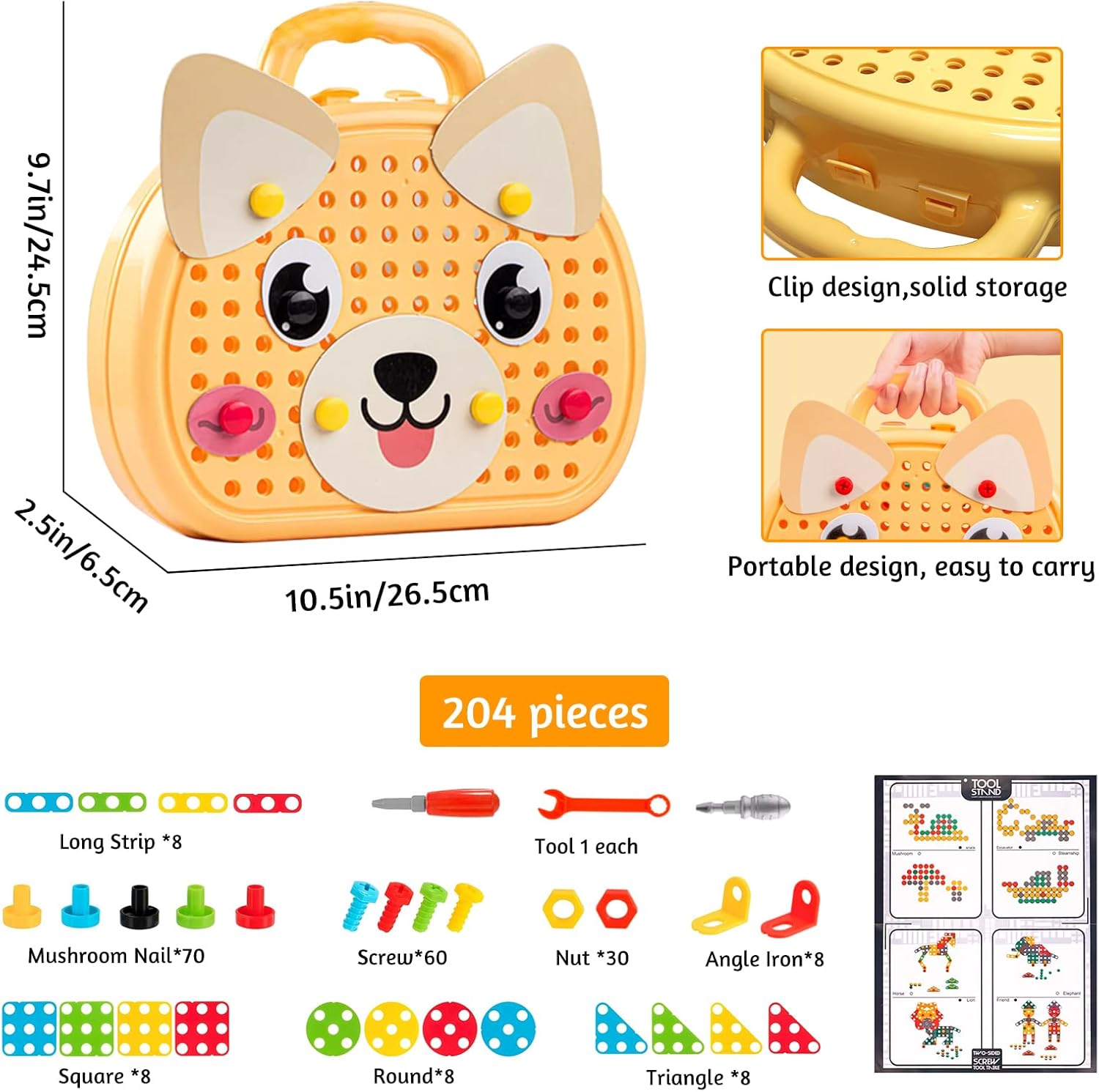 ORANGLES DIY Creative Screw Puzzle Suitcase – Portable Educational Building Toy - angled perspective - presenting advantages - Image 4 of 5 | fits any environment | Purchase DIY Creative Screw Puzzle Suitcase – Portable Educational Building Toy Michigan | Free Shipping ORANGLES