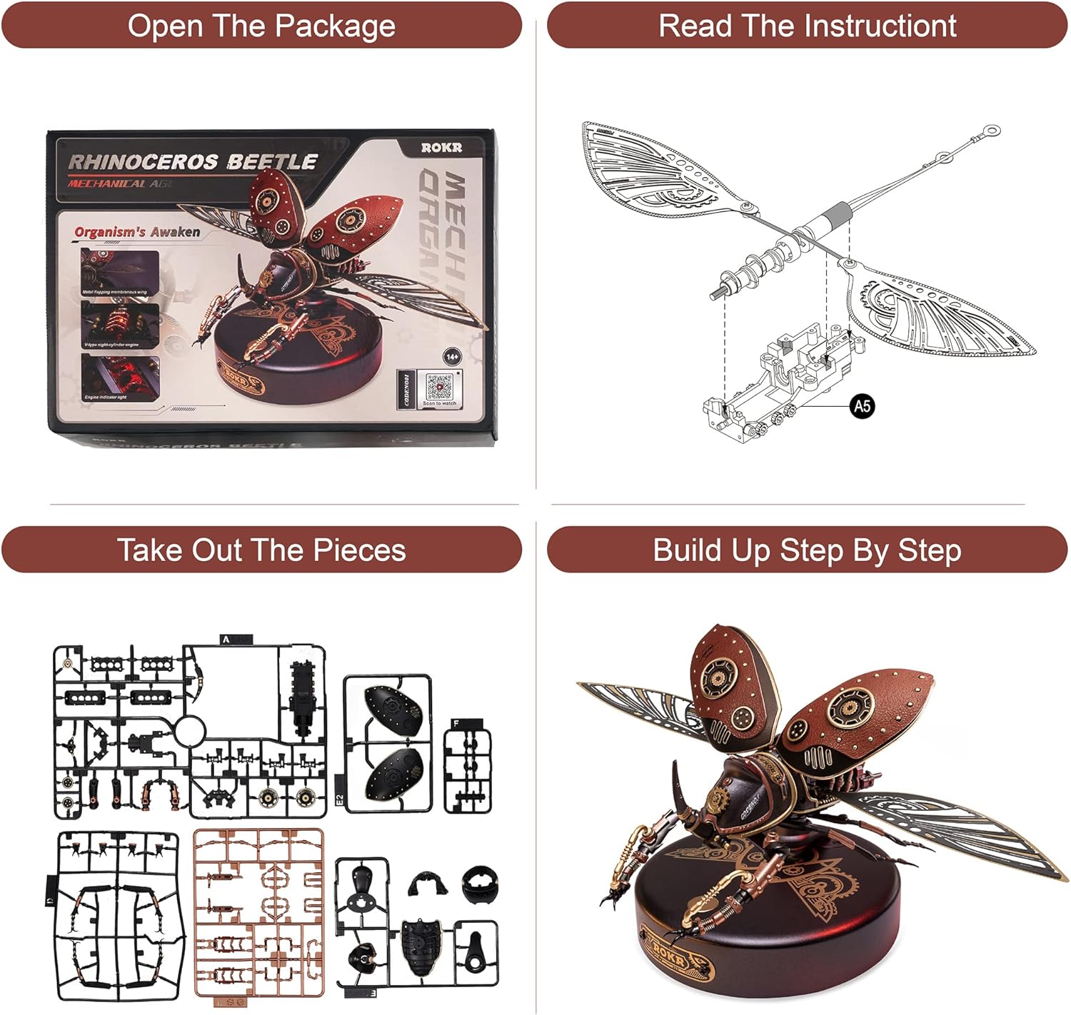 ORANGLES Robotime Rokr Metal 3D Puzzles Games – Mechanical Models & Brain Teasers - angled perspective - presenting advantages - Image 4 of 6 | fits any environment | Purchase Robotime Rokr Metal 3D Puzzles Games – Mechanical Models & Brain Teasers Michigan | Free Shipping ORANGLES