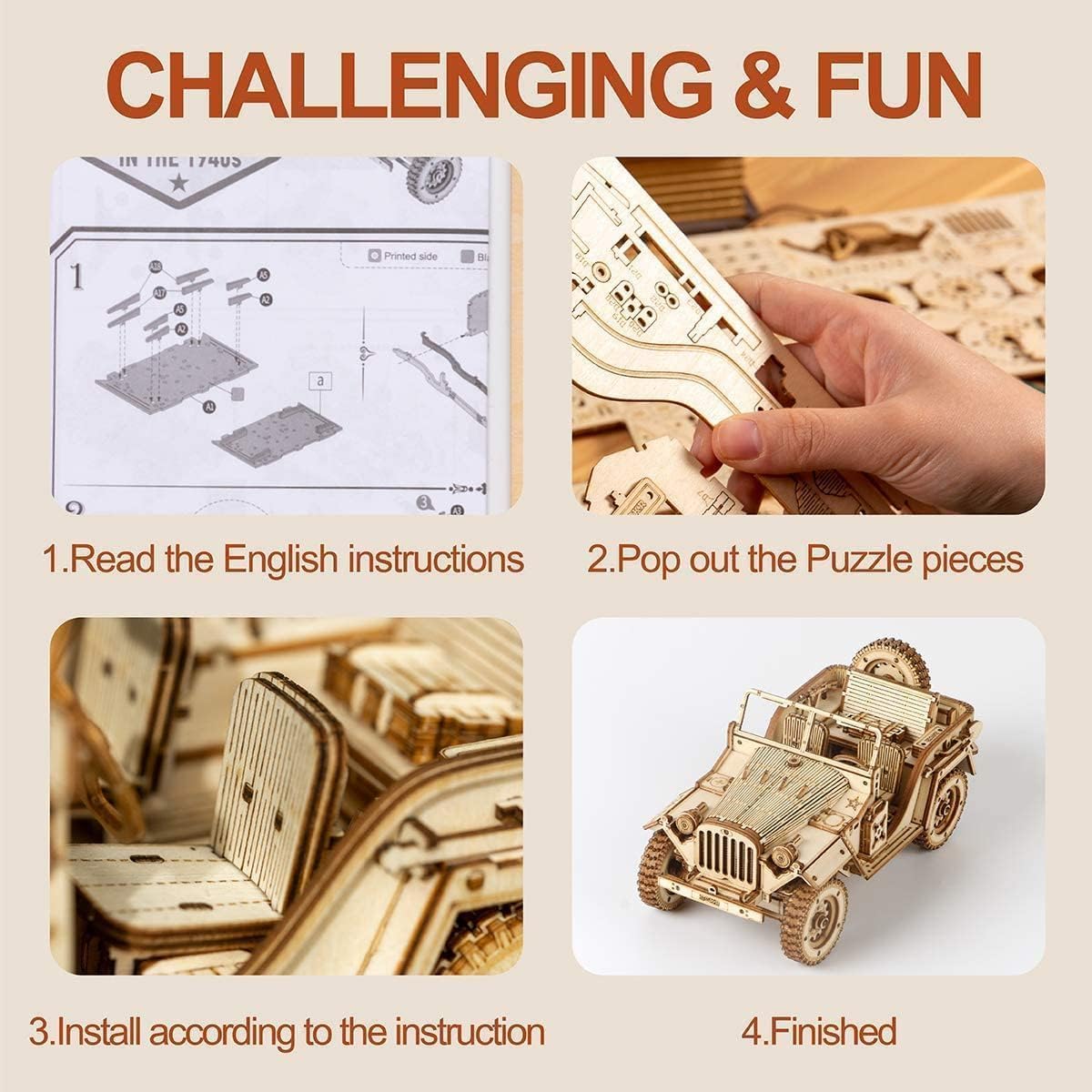ORANGLES 3D Wooden Puzzle Model Toys | DIY Craft Kit - high resolution display - exposing craftsmanship - Image 2 of 6 | built for everyone | 3D Wooden Puzzle Model Toys | DIY Craft Kit for sale Georgia | Free Shipping ORANGLES